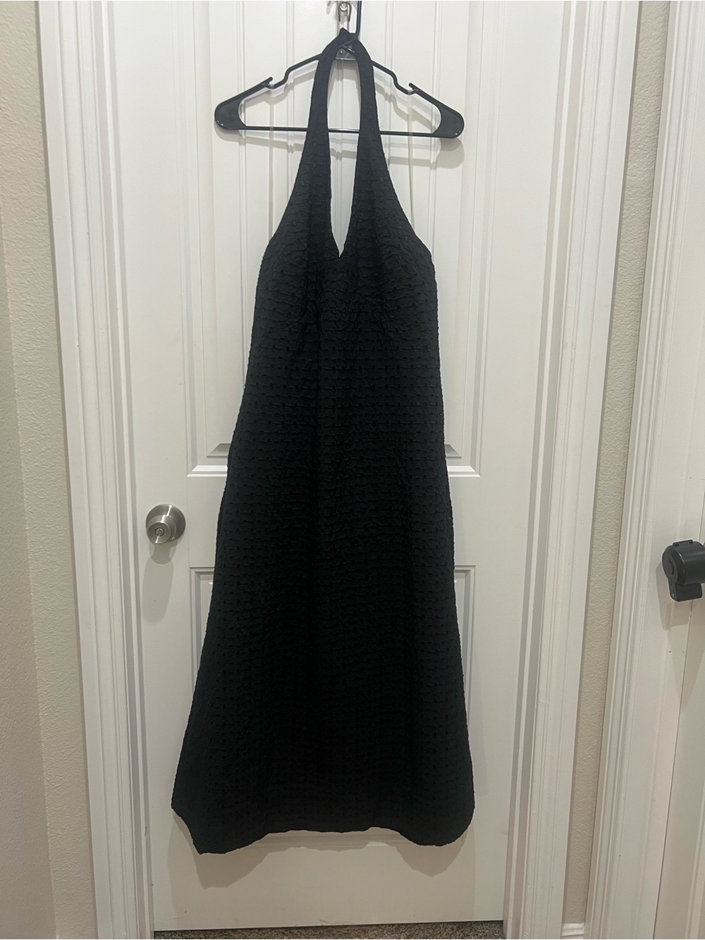 a new day Black Halter Textured A-Line Dress